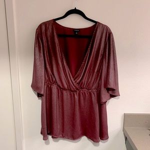 Torrid Rose Gold Pink Peplum Blouse Sparkles 18/20